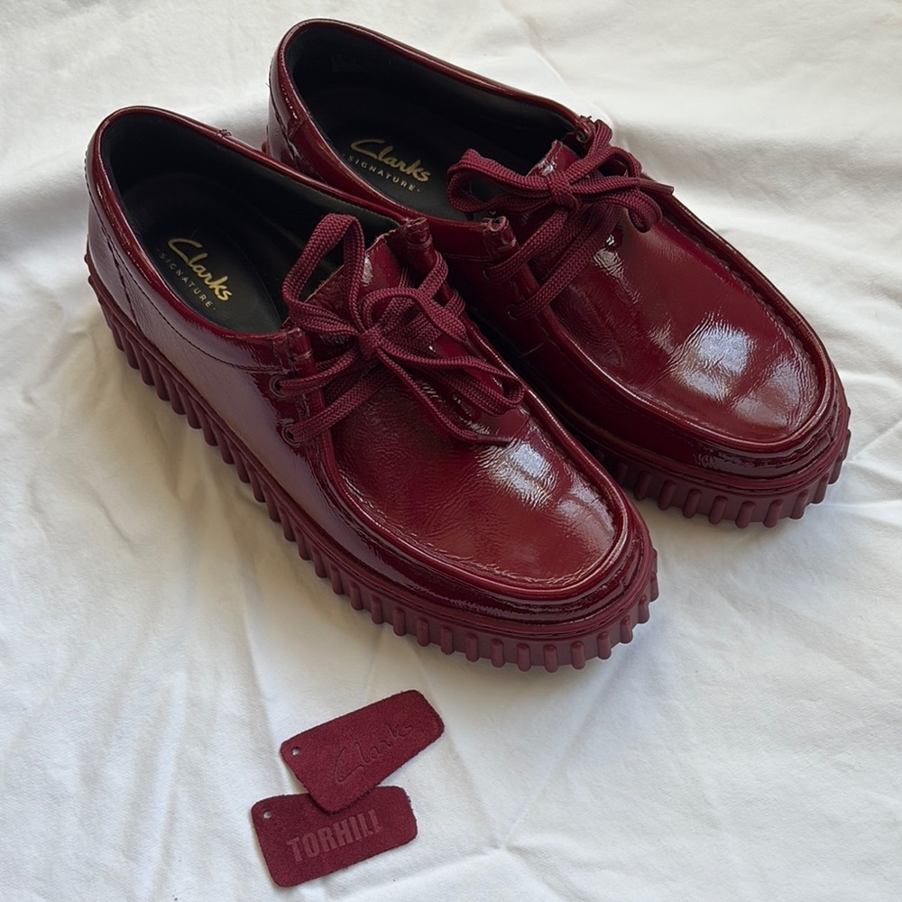 Clarks Dark Red Patent Leather Shoes Torhill